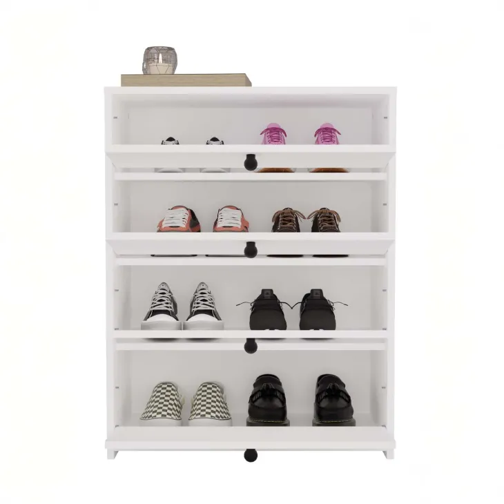 Mobile scarpiera 66x36h cm 4 ribaltine bianco Leaf