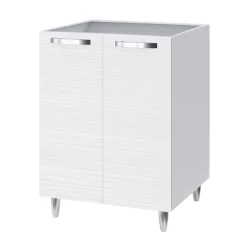 Mobile sottolavello cucina 60x86h cm multiuso con lavello acciaio inox 2 ante bianco frassinato Talise