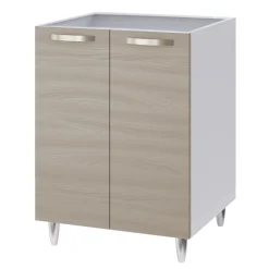 Mobile sottolavello cucina 60x86h cm multiuso con lavello acciaio inox 2 ante rovere olmo Talise