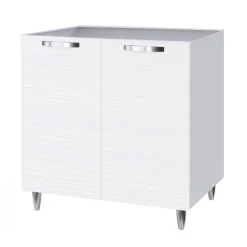 Mobile sottolavello cucina 80x86h cm multiuso con lavello 1 vasca destra acciaio inox bianco frassinato Talise