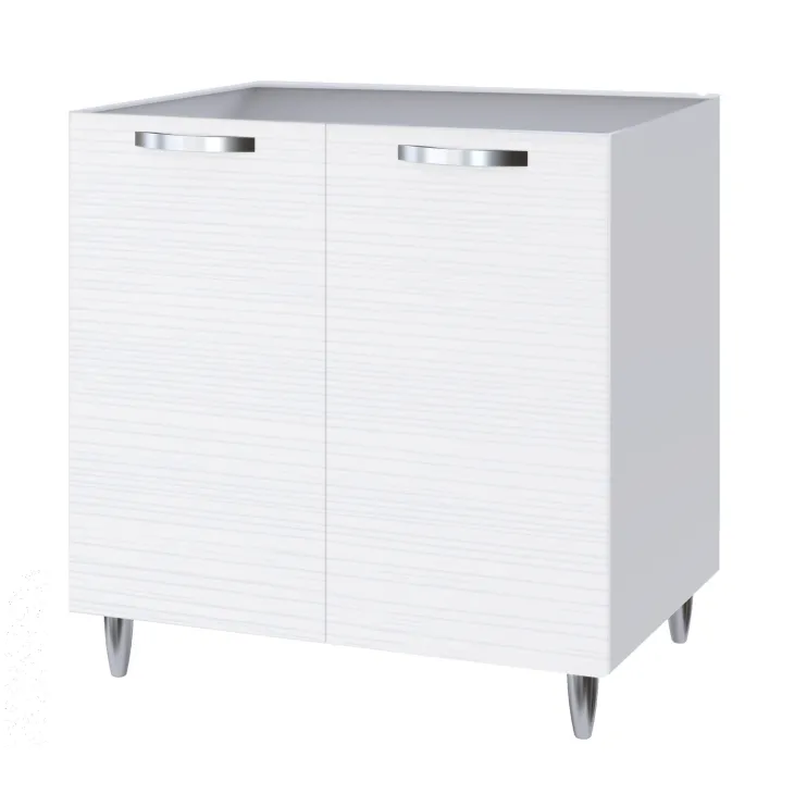 Mobile sottolavello cucina 80x86h cm multiuso con lavello 1 vasca destra acciaio inox bianco frassinato Talise