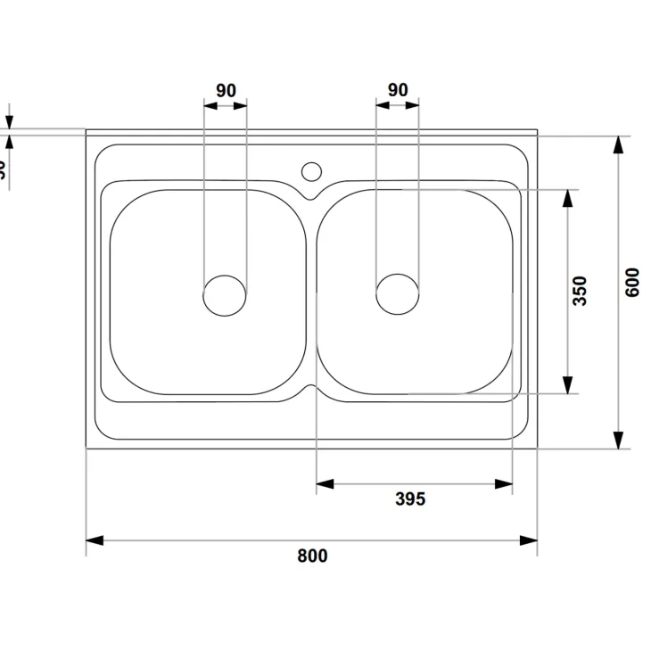 Mobile sottolavello cucina 80x86h cm multiuso con lavello 2 vasche acciaio inox bianco frassinato Talise