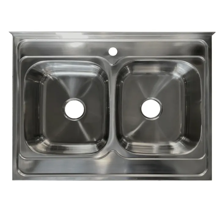 Mobile sottolavello cucina 80x86h cm multiuso con lavello 2 vasche acciaio inox rovere olmo Talise