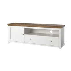 Mobile TV 181x61h cm 1 anta 1 cassetto bianco frassinato rovere Texel