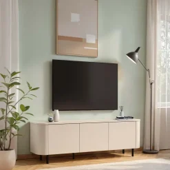 Mobile TV 180x60h cm 3 ante beige cashmere Lucrezia