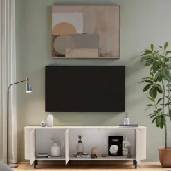 Mobile TV 180x60h cm 3 ante beige cashmere Lucrezia