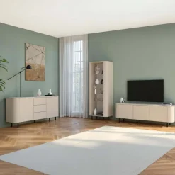 Mobile TV 180x60h cm 3 ante beige cashmere Lucrezia