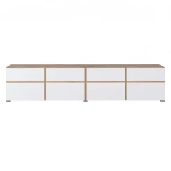 Mobile tv 225x49h cm 4 ante 4 cassetti bianco rovere Lolla