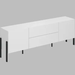 Mobile TV 200x70h cm 2 ante 2 cassetti moderno bianco Simple