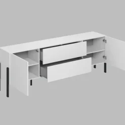 Mobile TV 200x70h cm 2 ante 2 cassetti moderno bianco Simple