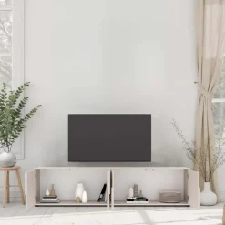 Mobile TV 205x48h cm 4 ante design in rilievo beige cashmere Sonia
