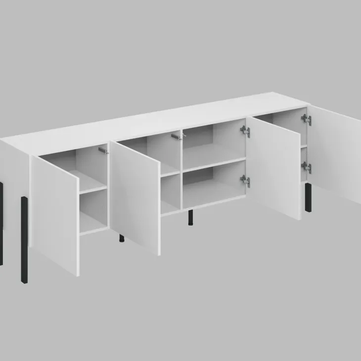 Mobile TV 200x70h cm 4 ante moderno bianco Simple