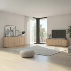 Mobile TV 180x50h cm 3 ante moderno rovere Alba