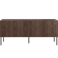 Mobile TV 191x58h cm 4 ante noce scuro con frontali serigrafati Savanna