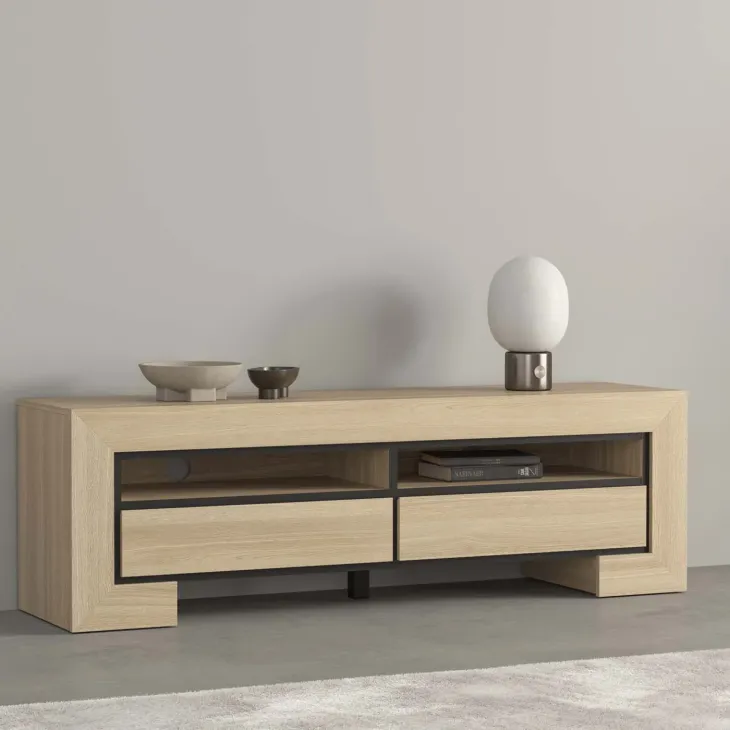 Mobile TV 160x51h cm 2 cassetti rovere Écarté