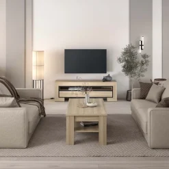 Mobile TV 160x51h cm 2 cassetti rovere Écarté