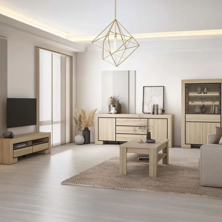 Mobile TV 160x51h cm 2 cassetti rovere Écarté