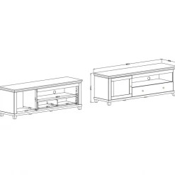 Mobile tv 181x61h cm 1 vano a giorno 1 cassetto 1 anta beige Texel