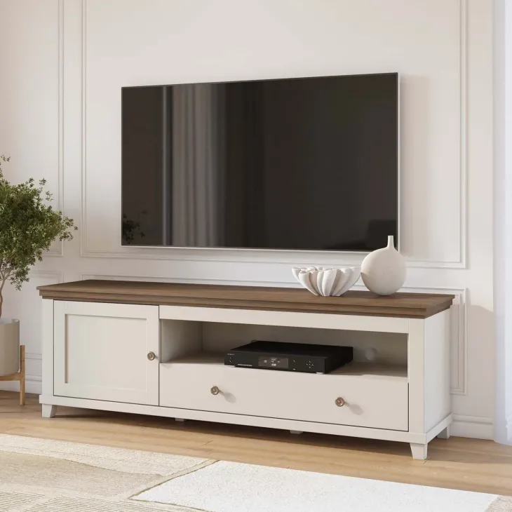 Mobile tv 181x61h cm 1 vano a giorno 1 cassetto 1 anta beige Texel