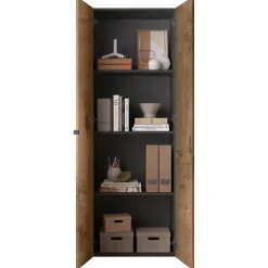 Mobile ufficio multiuso 63x184h cm 2 ante nero pero Jobby
