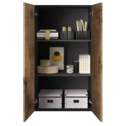 Mobile ufficio multiuso 63x114h cm 2 ante nero pero Jobby