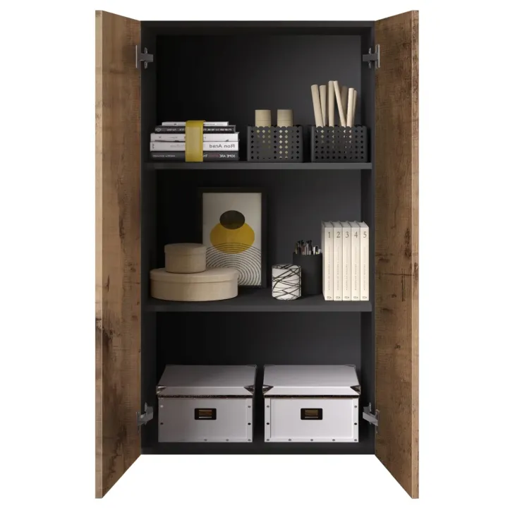 Mobile ufficio multiuso 63x114h cm 2 ante nero pero Jobby