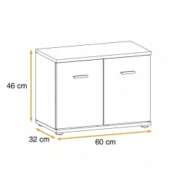 Modulo basso ingresso 60x46h cm 2 ante rovere sonoma California Gihome®