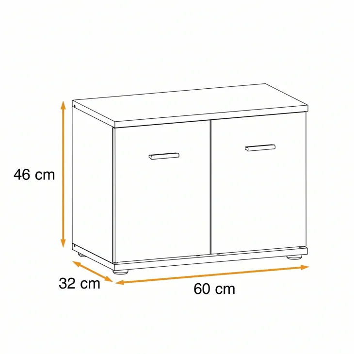 Modulo basso ingresso 60x46h cm 2 ante rovere sonoma California Gihome®