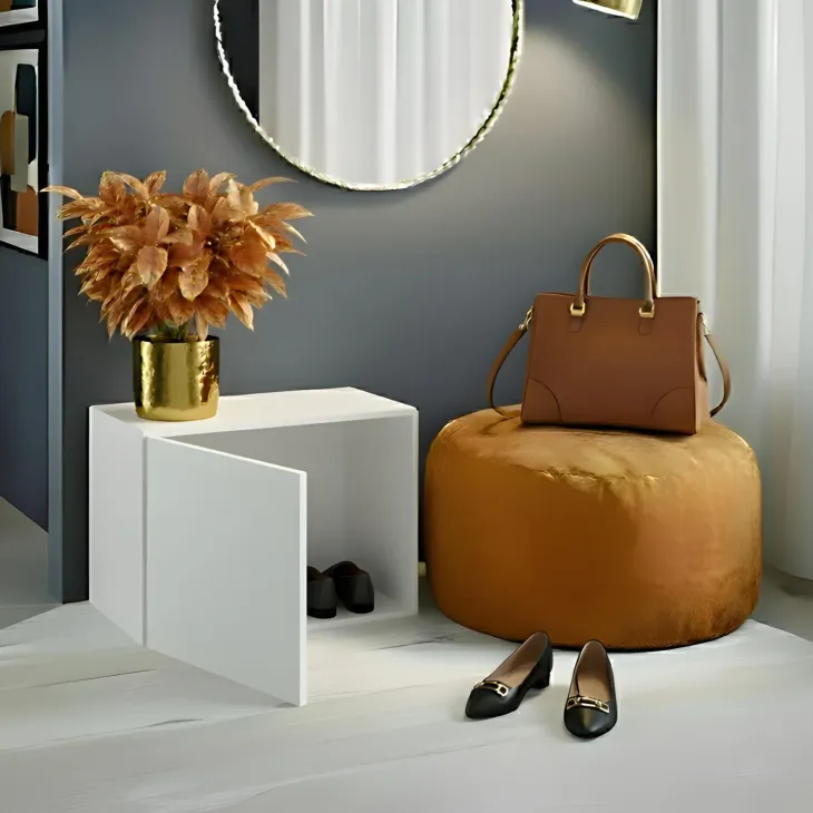 Modulo da terra 55x40 cm con anta reversibile bianco lucido Sunset