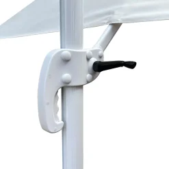 Ombrellone da giardino 3x3m orientabile a 360° con palo laterale telo bianco struttura bianca Levante