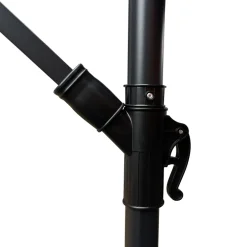 Ombrellone rotondo Ø3m con palo laterale telo grigio struttura nera Ibiza