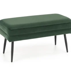 Panca contenitore 78x42cm in velluto moderna verde nero Franz