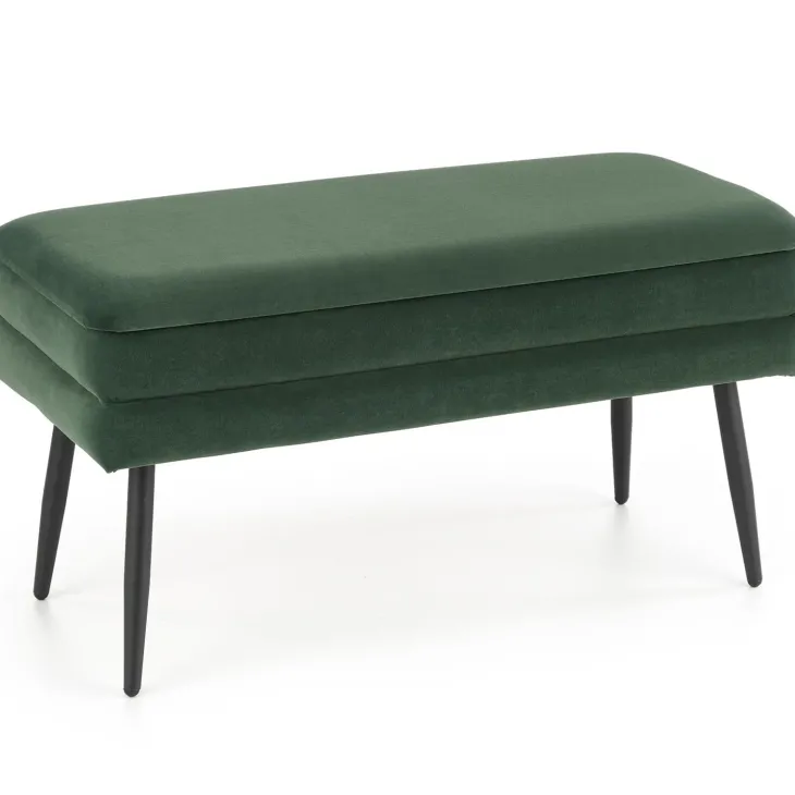 Panca contenitore 78x42cm in velluto moderna verde nero Franz