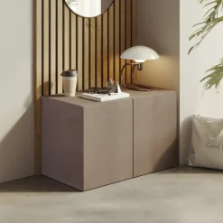 Panca da terra ingresso 63x35h cm 2 ante marrone bronzo Sunset