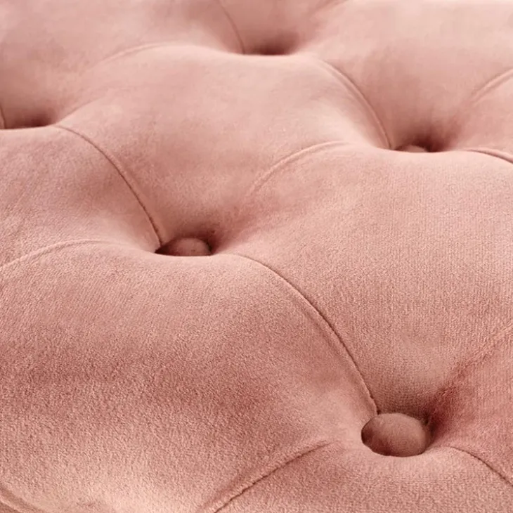 Panca moderna 100x45cm in tessuto rosa oro Napoleon