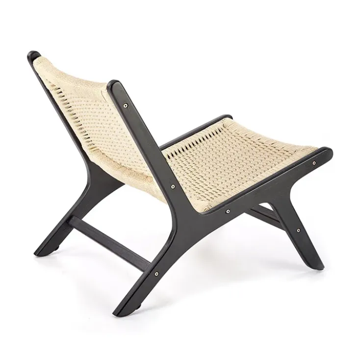 Panca relax moderna in rattan naturale nero Salvin
