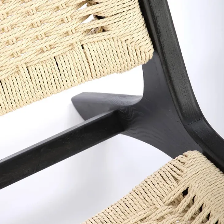 Panca relax moderna in rattan naturale nero Salvin