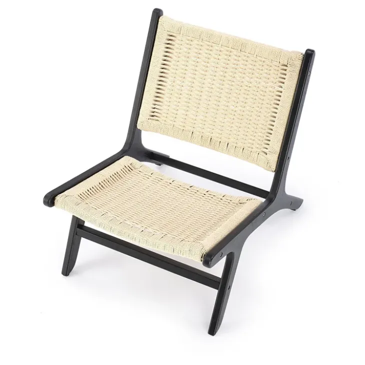 Panca relax moderna in rattan naturale nero Salvin