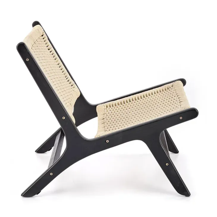 Panca relax moderna in rattan naturale nero Salvin