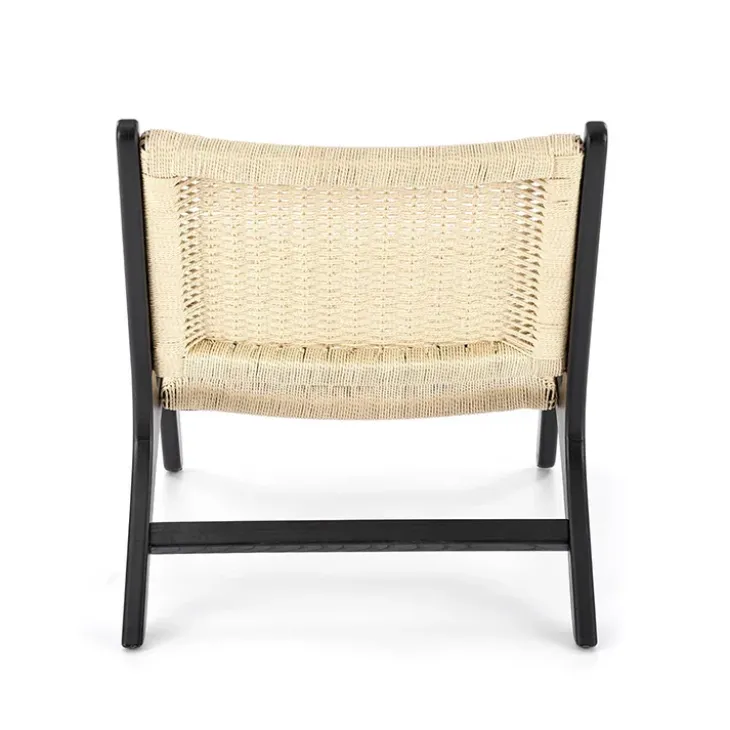 Panca relax moderna in rattan naturale nero Salvin
