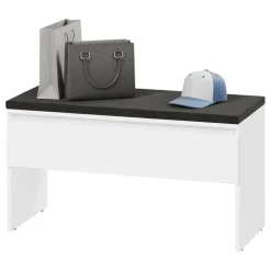 Panca scarpiera 92x50cm con imbottitura bianco Accent