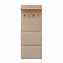 Pannello appendiabiti 60x156h cm con mensola imbottito beige cashmere rovere Berlino