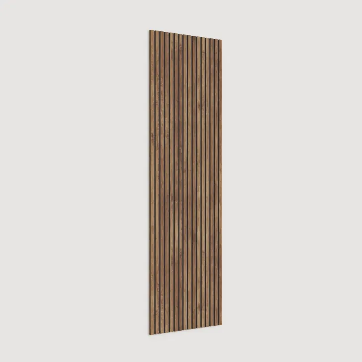 Pannello cannettato a muro 69x240h cm con ganci appendiabiti rovere scuro Sunset Decor
