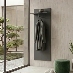 Pannello parete con mensola e appendiabiti 60x157h cm antracite California Gihome®