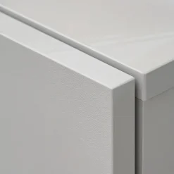 Parete attrezzata con biocamino 200x150h cm pannello effetto geometrico grigio perla rovere Luvox