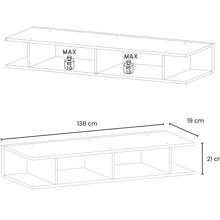 Parete attrezzata con scrivania 305x186h cm beige cashmere rovere chiaro Sunset 1029