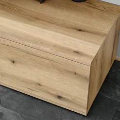 Parete attrezzata soggiorno 280x180h cm moderna nero opaco rovere Linex