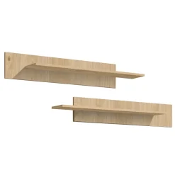 Parete attrezzata sospesa 260x170h cm con biocamino e vetrine rovere Ignis 6 Gihome®