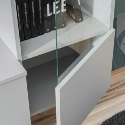 Parete attrezzata sospesa 220x148h cm nero rovere grigio perla Violina