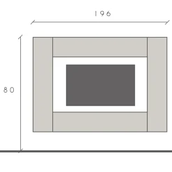 Parete attrezzata sospesa 196x180h cm moderna bianco lucido rovere chiaro Sunset 97
